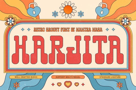 Harjita Font Review: A Friendly Retro Groovy Display Typeface
