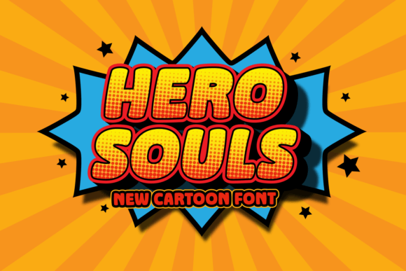 Hero Souls Font: A Chubby Cartoon Display Font for Makers