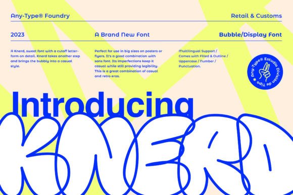 Knerd Font: Chunky, Sweet & Graffiti-Inspired Display Fonts for Makers