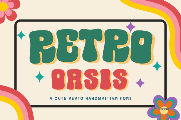 Retro Oasis: A Decorative Font for Nostalgic Product Design
