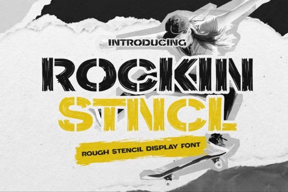 Rockin Stncl: A Bold Stencil Display Font for Editorial Impact